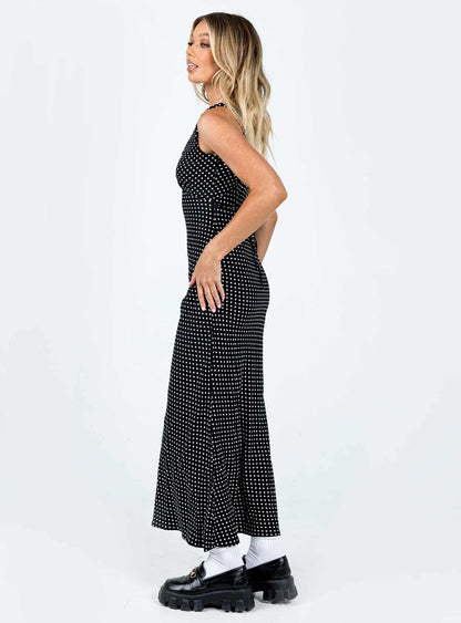 Nellie Maxi Dress Black Polka Dot